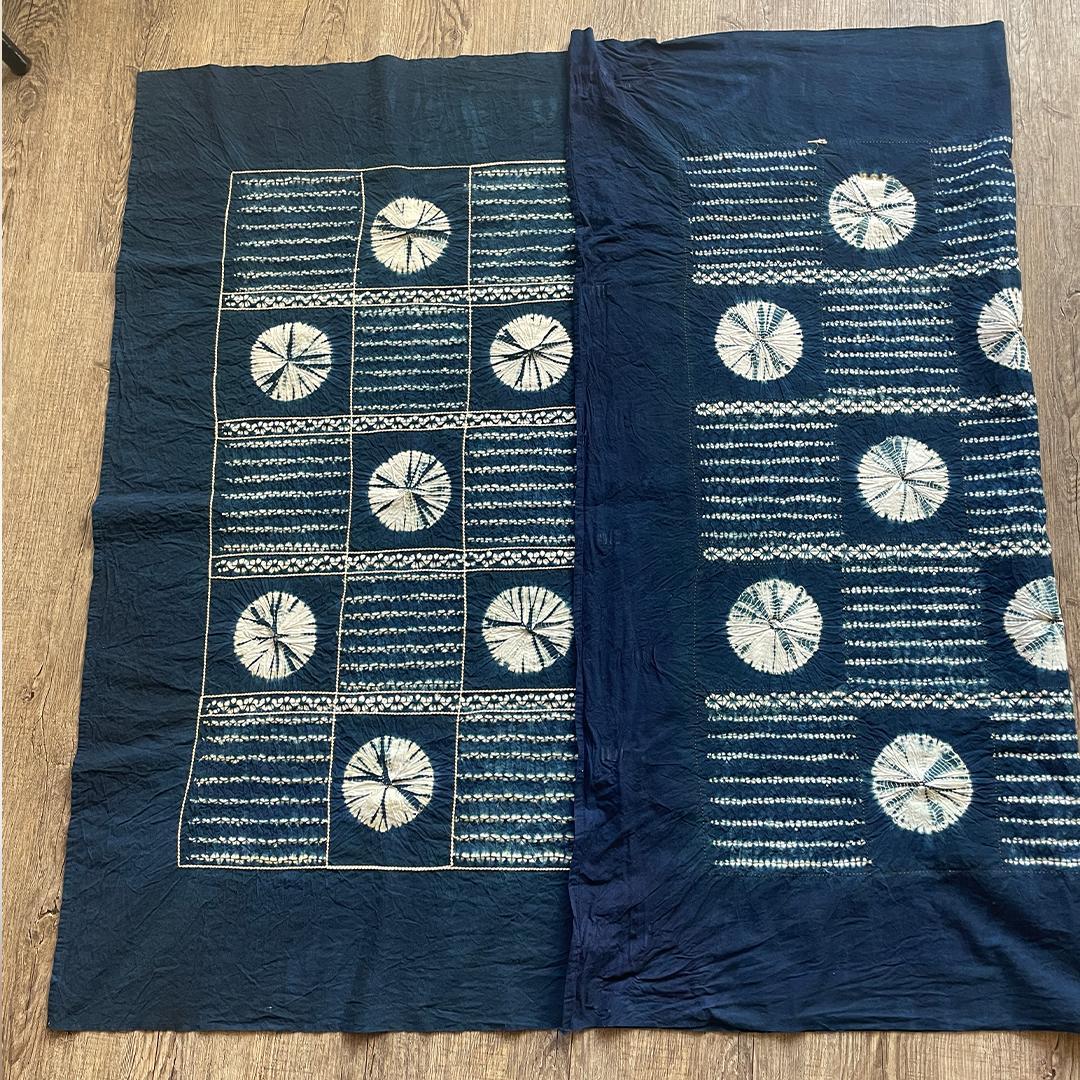 手染め 藍染 布 生地 手絞り 一点物 インテリア 雑貨用