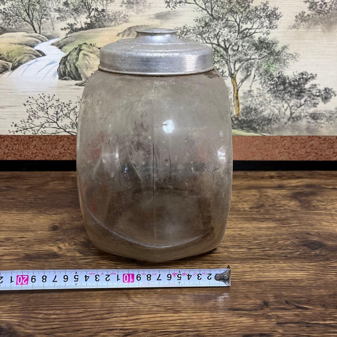 当時物昭和レトロ　パイン製菓　パインアメ　平瓶　ガラス瓶　菓子瓶