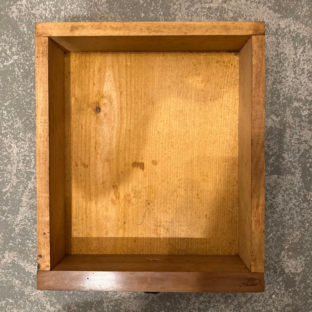 年末年始saleヴィンテージ　木製サイドテーブル　引き出し／扉収納付き