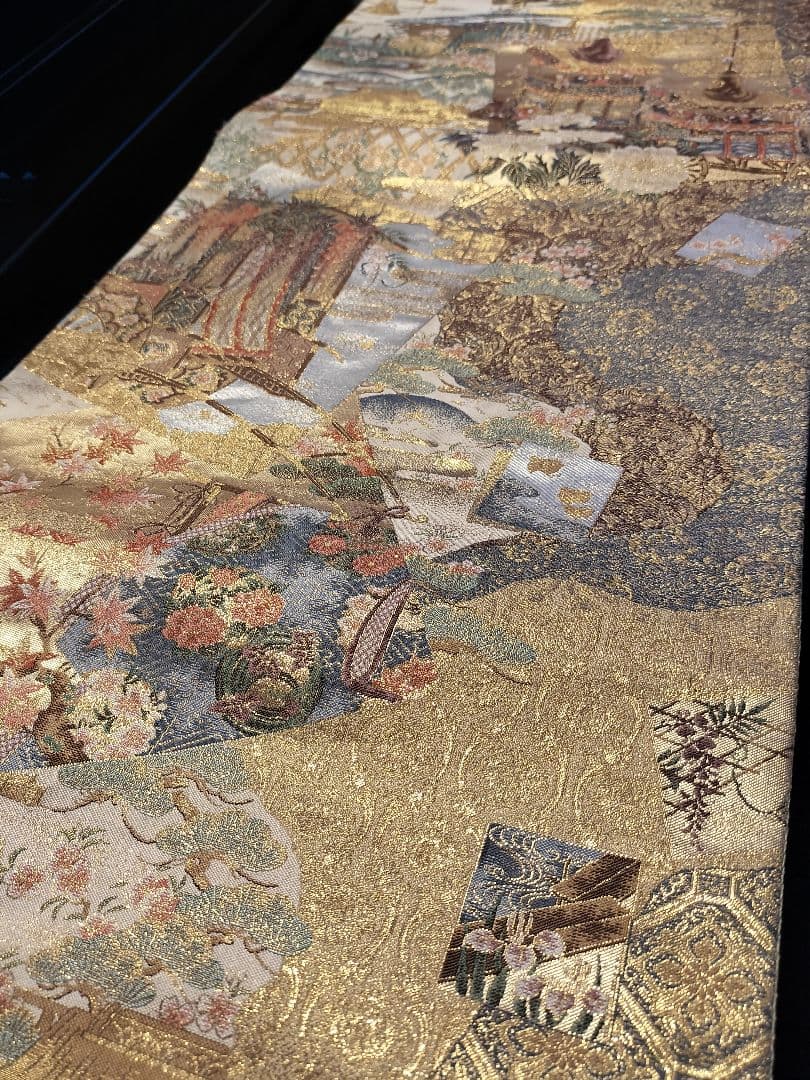 ルブの森★A739高級‼️ひな祭り‼️袋帯テーブルランナー2m15cm