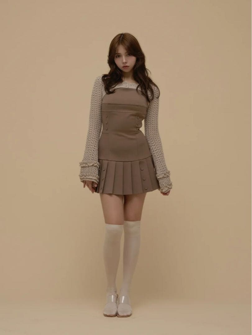 ワンピース ANDMARY Grenda pleats set mini dress