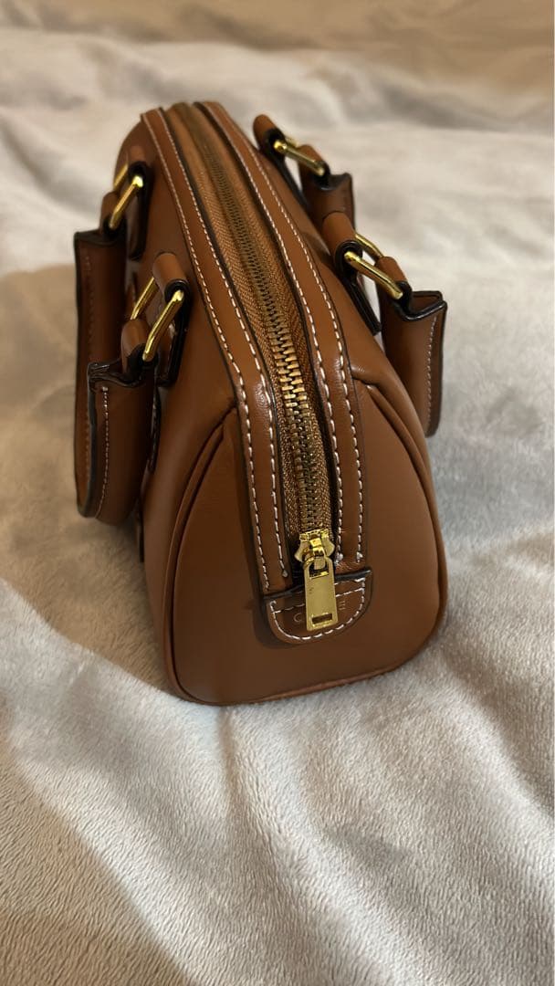 CELINE ロゴ刺繍 ボストンバッグ