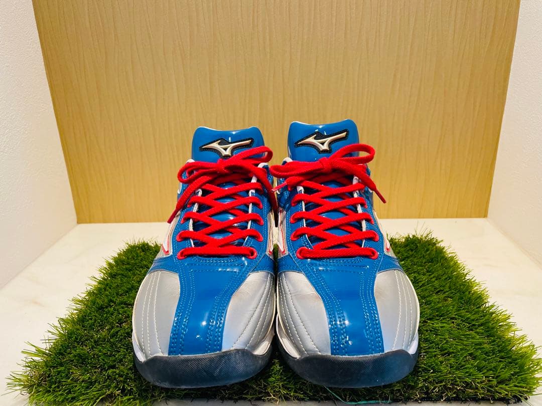 【中古27.0cm】Mizunoトレーニングシューズ セルリアンブルー×シルバー