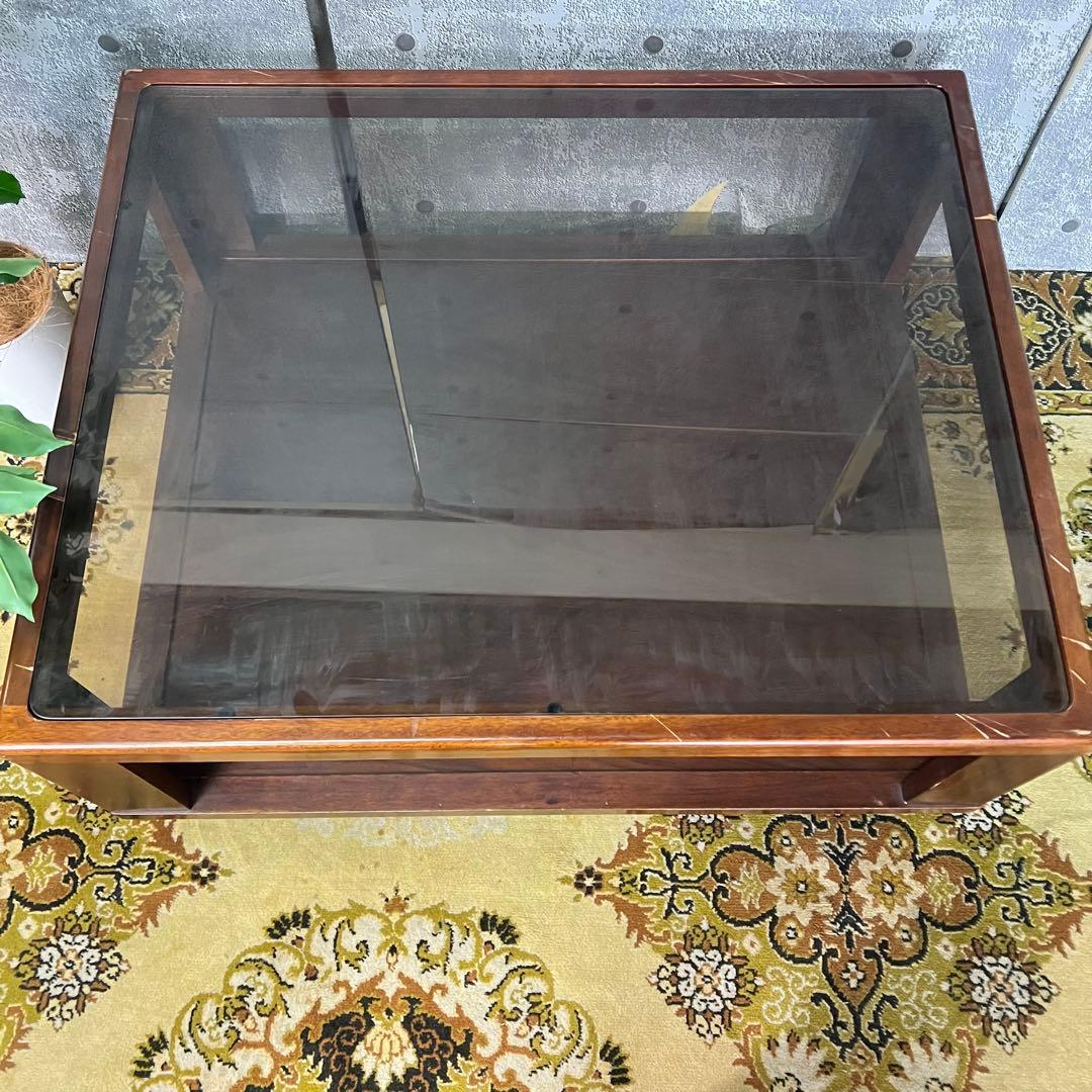 ꧁FUJI FURNITURE 冨士ファニチア꧂ガラステーブル センター ロー