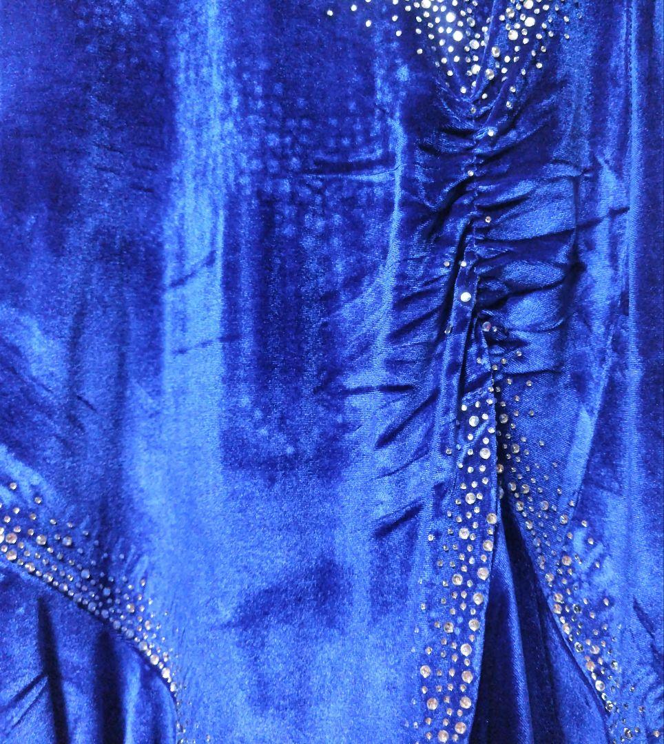 新品未使用　社交ダンスドレス ラテンドレス ベルベット上品　Ｌサイズ