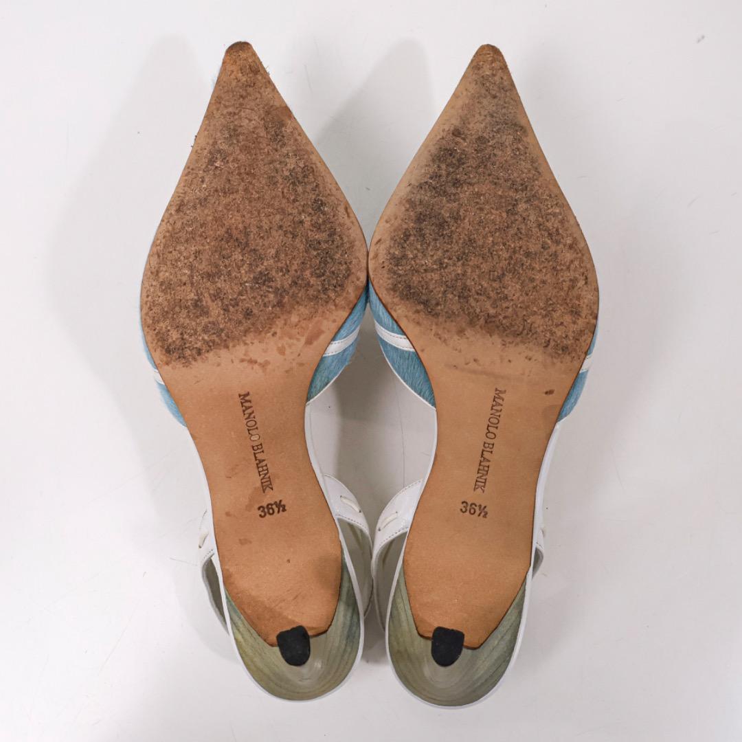 H3662-n2マノロブラニク　　ハラコ　バックストラップレースアップパンプス