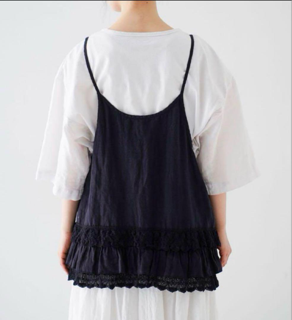 ネストローブ　リネンレースヘムキャミソール　nest robe