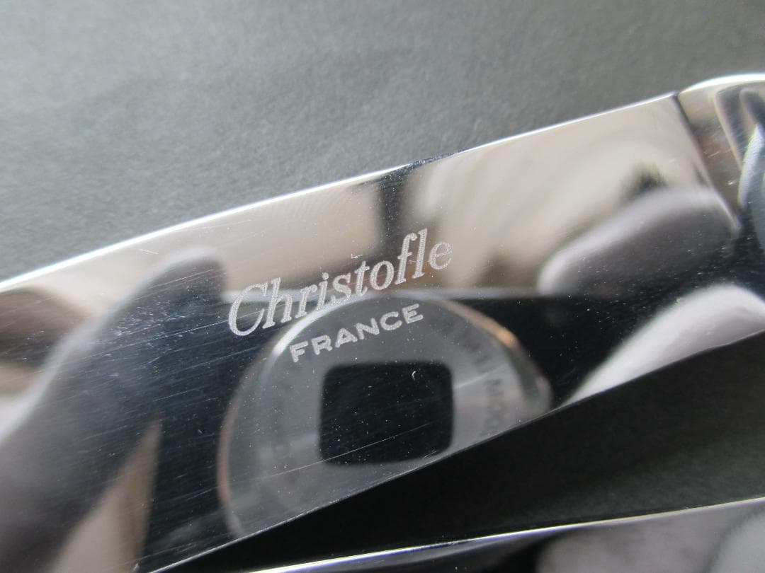 スロス4本☆銀器クリストフルシルバー　テーブルナイフ＆フォーク定番のパール