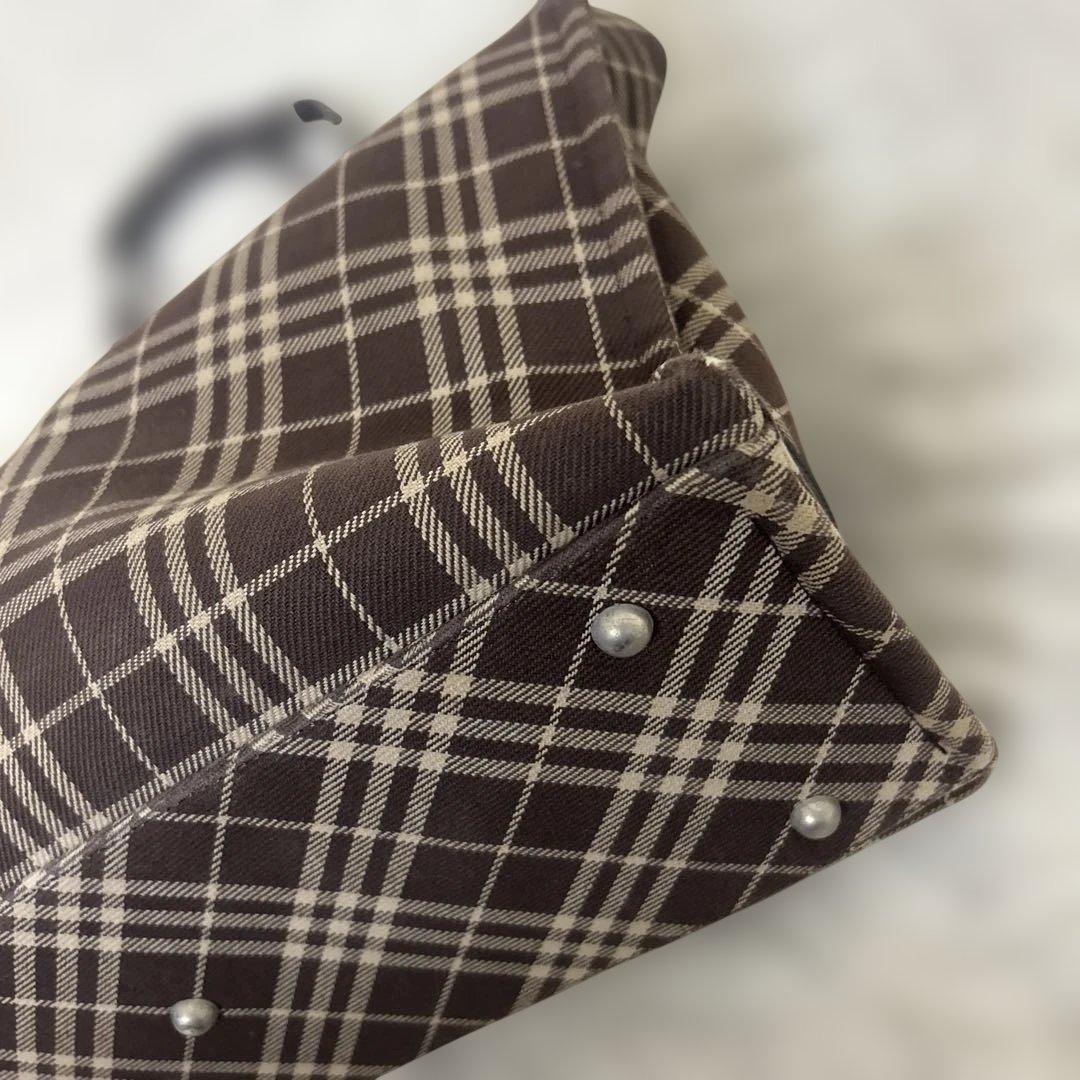 極美品✨バーバリーブルーレーベル トートバッグ ノバチェック ブラウン