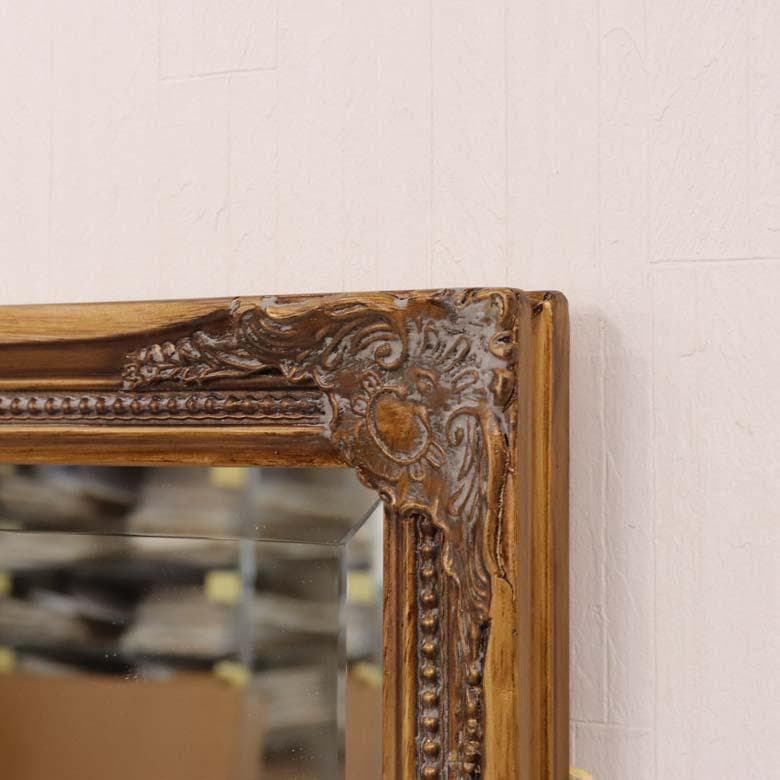 ミラー 壁掛け ブラウン 縦横兼用 鏡 アンティーク ヨーロピアン