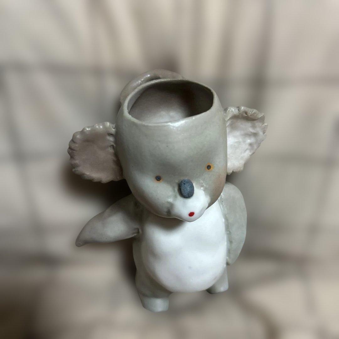 【未使用】増田光 コアラ 花器 花瓶