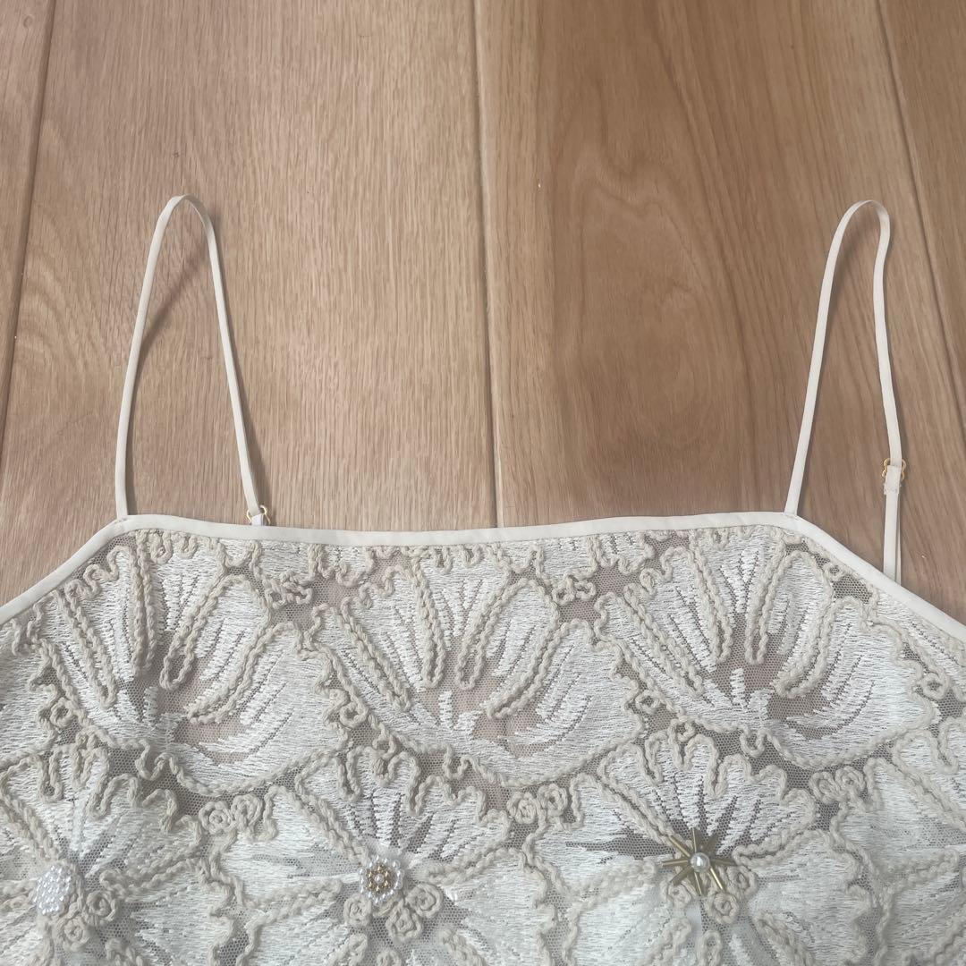 SALON adam et rope' フラワーレースキャミソール