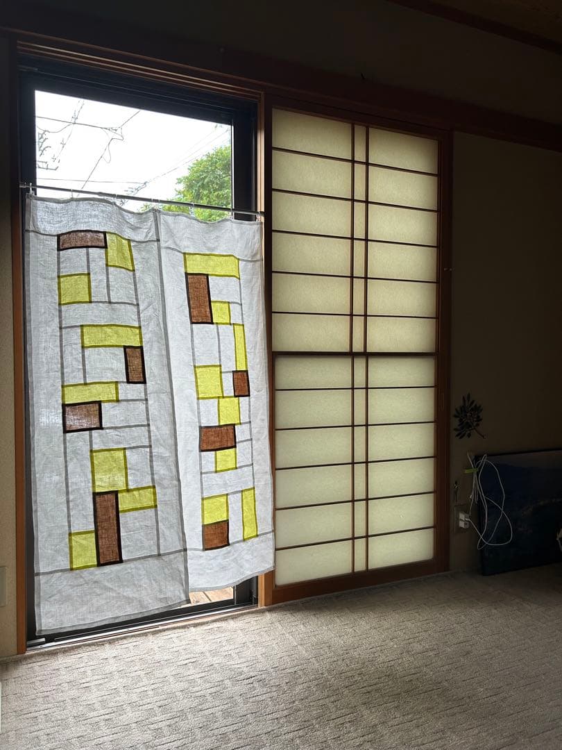 「れもん色とカーキモカ色」麻ポジャギ　　2枚組