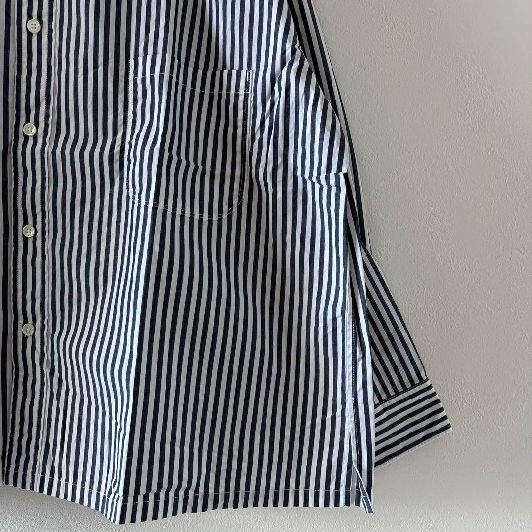 prit プリット 40/1 ブロード ストライプ スタンドカラー ビッグシャツ