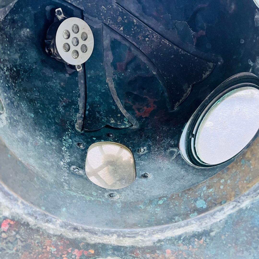 【希少】東亜潜水機株式会社　ヘルメット式潜水　アンティークの潜水ヘルメット真鍮②