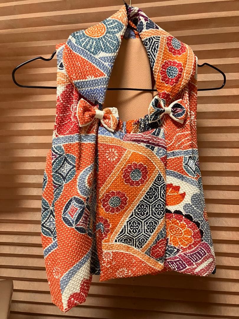 正絹　藤娘きぬたや　総絞り被布　同布髪飾り