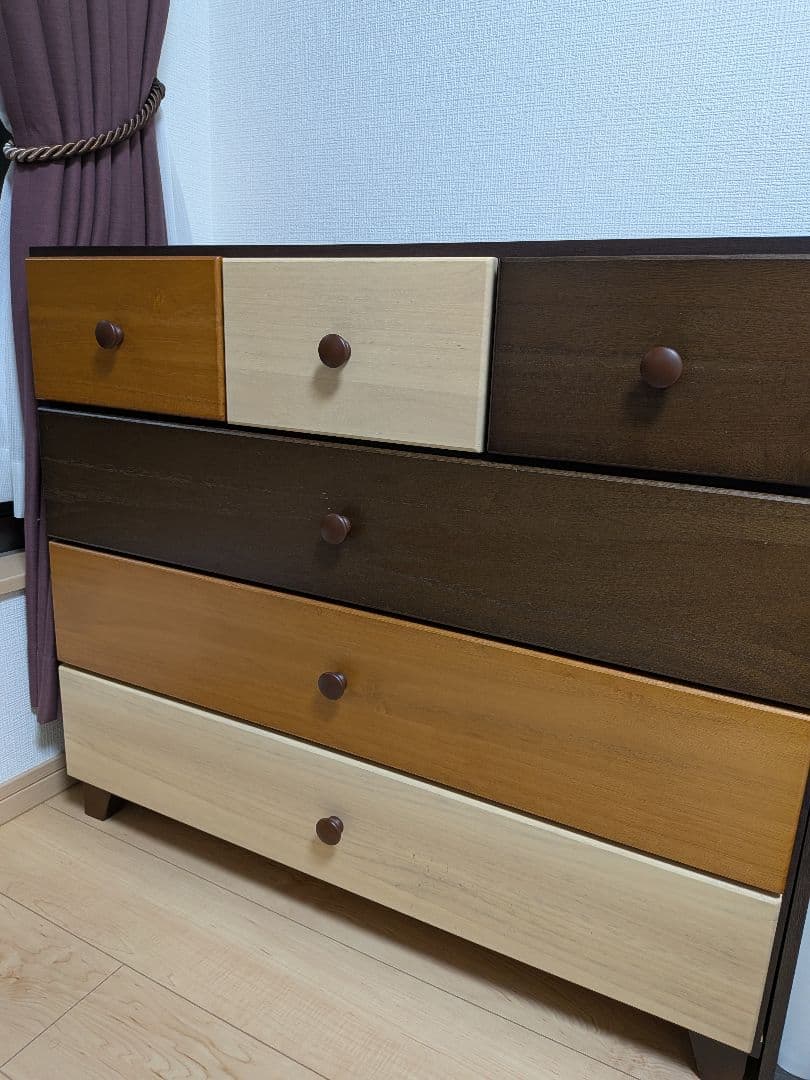 木製モダンデザインチェスト 4段