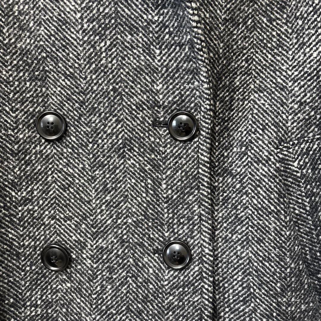 新品未使用　UNTITLED日本製ゆったりミドル丈ヘリンボーンPコート　タグ付き