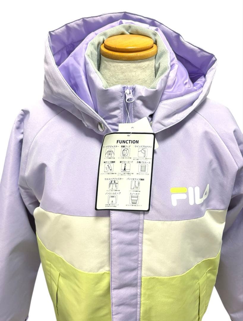 新品スキースノボウェア150FILAフィラ上下セパレートセットサイズ調整可能