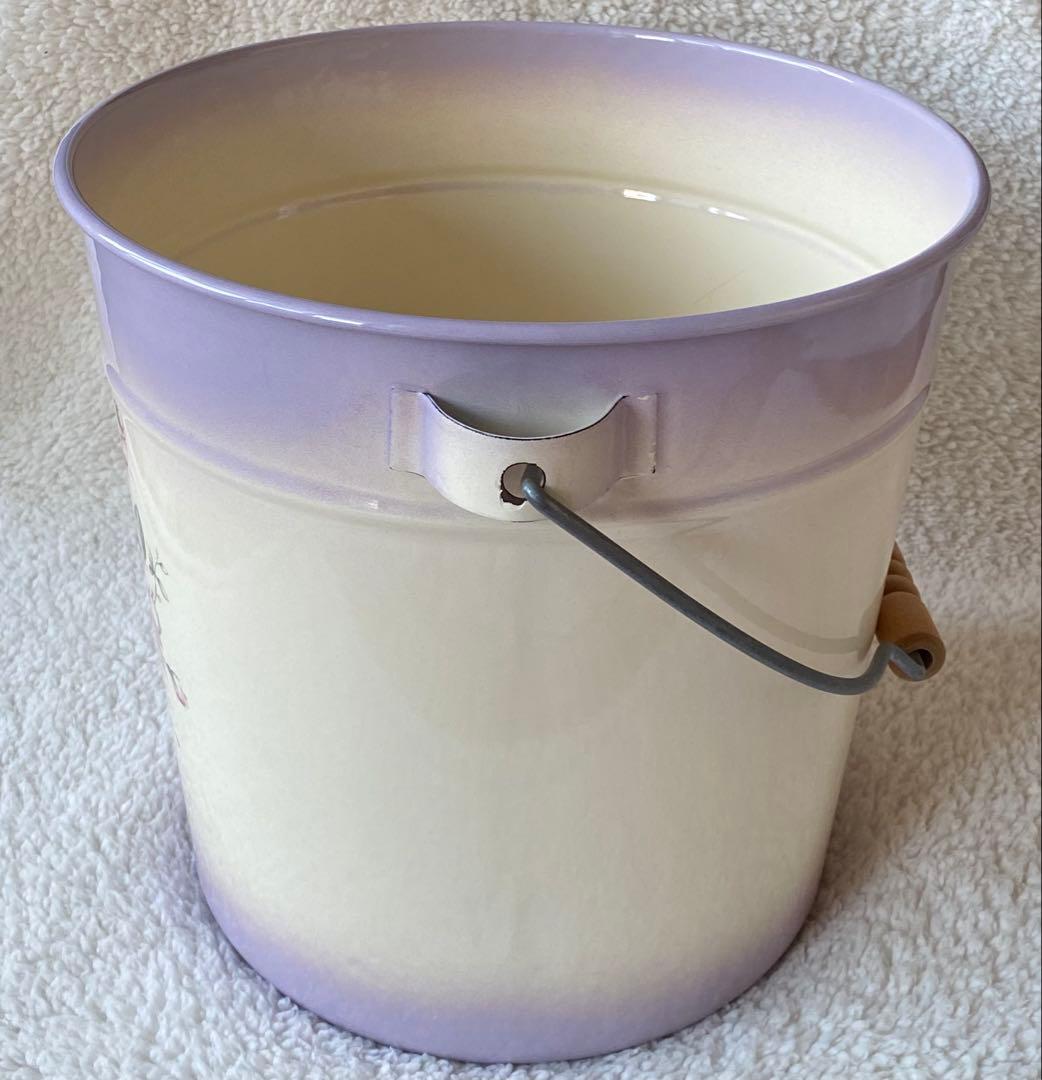 ☘️イマン☘️ ビビアン　パープル　ホーロー製蓋付き特大バケツ　ストッカー