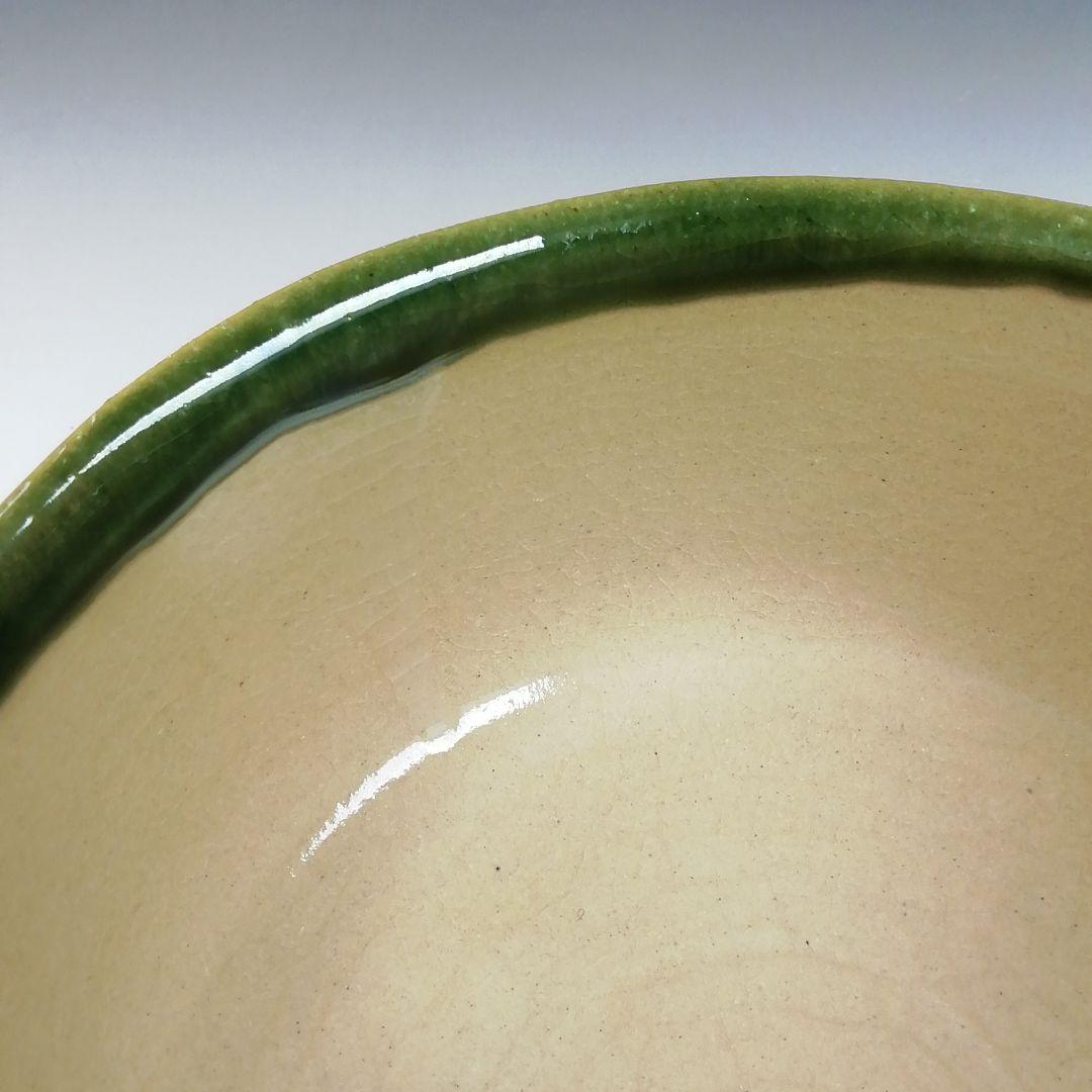 Ｗ１６３　茶碗　『美濃焼』『織部茶碗』『秀泉陶苑 作』　共箱　抹茶碗　茶道具