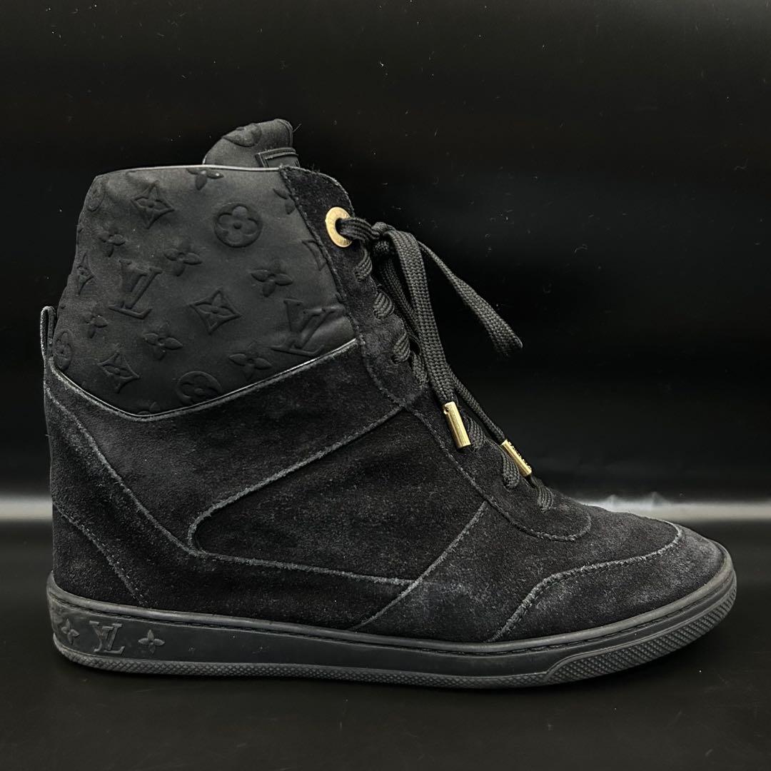 【美品】ルイヴィトン ミレニアムライン ブーツ レディース スエード 黒