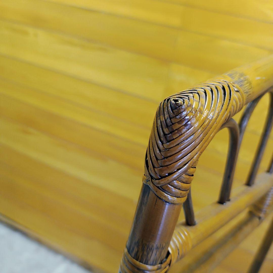 美しい　ラタン　ハンガーラック　コートラック　アンティーク　木製　美品