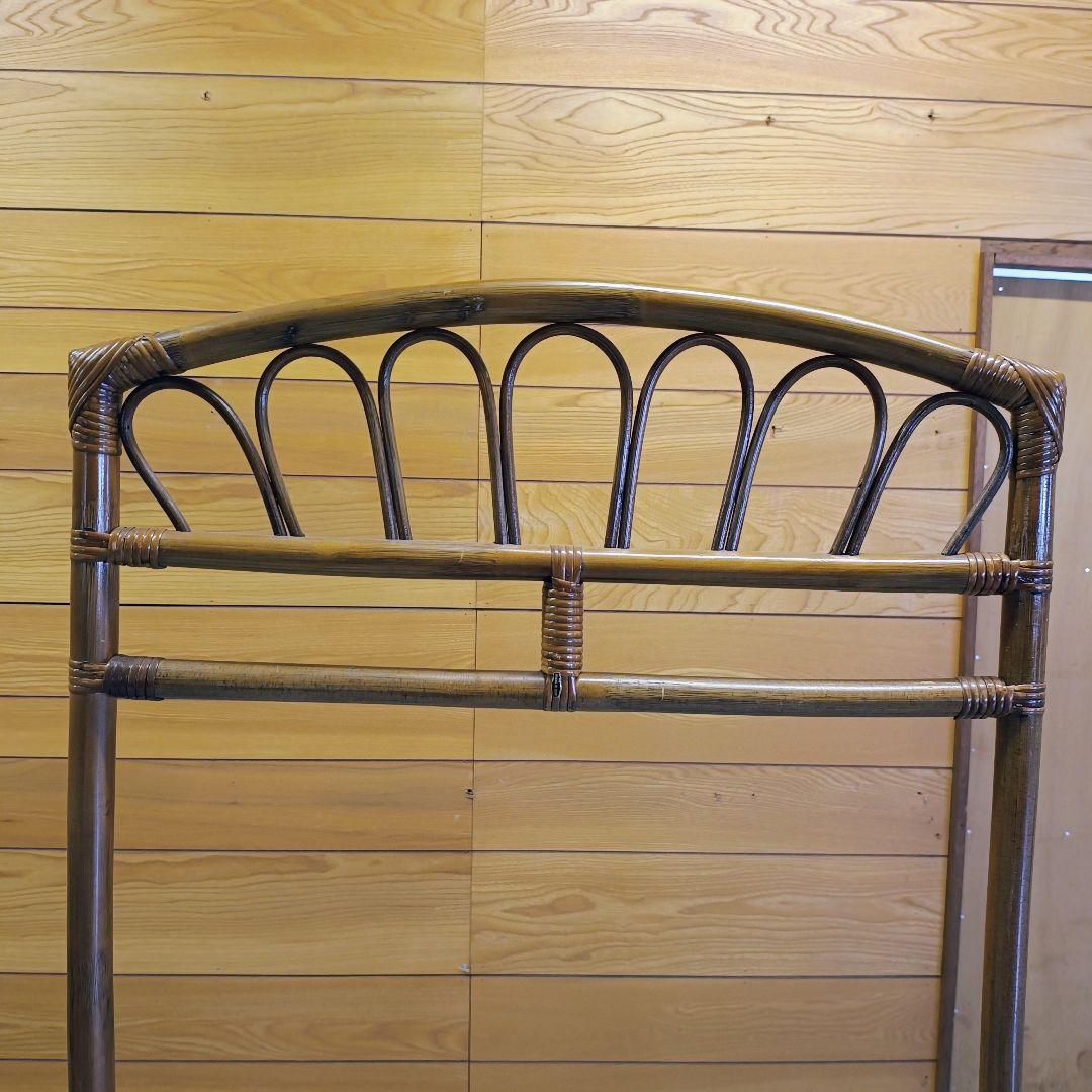 美しい　ラタン　ハンガーラック　コートラック　アンティーク　木製　美品