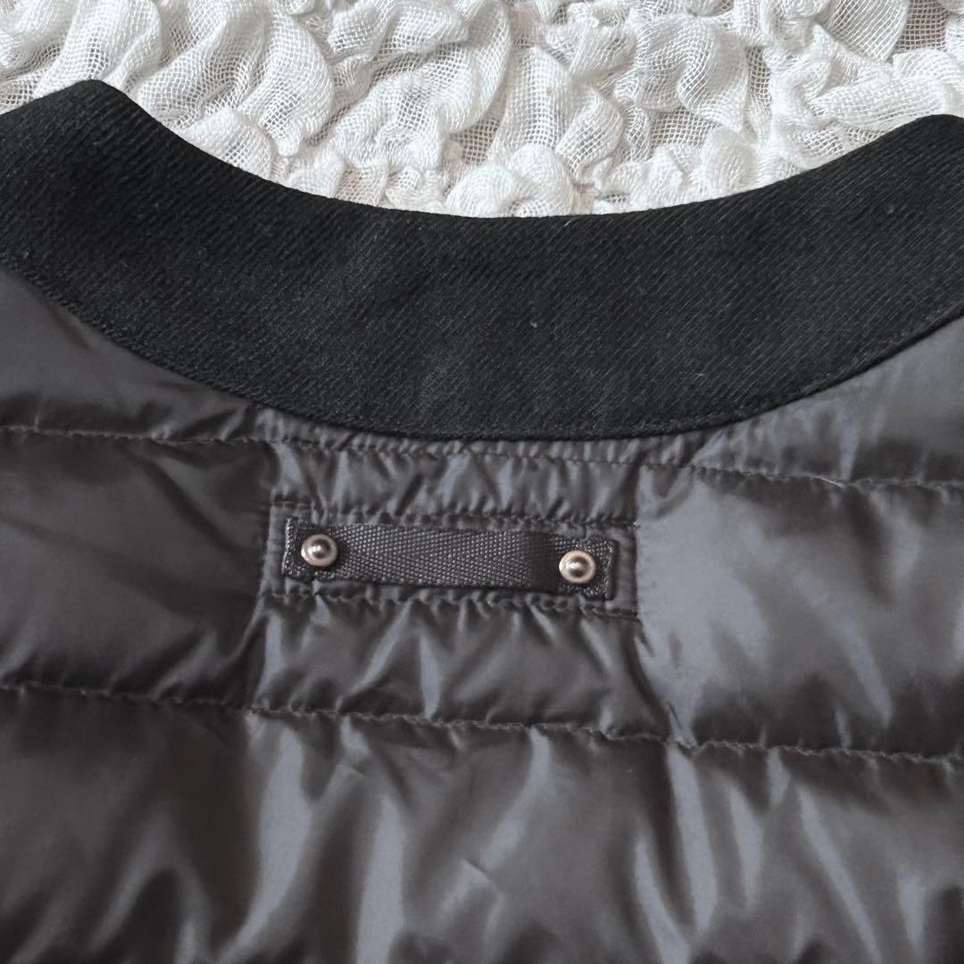 美品 ナノユニバース 西川ダウン ノーカラー ダウンジャケット 黒 nano