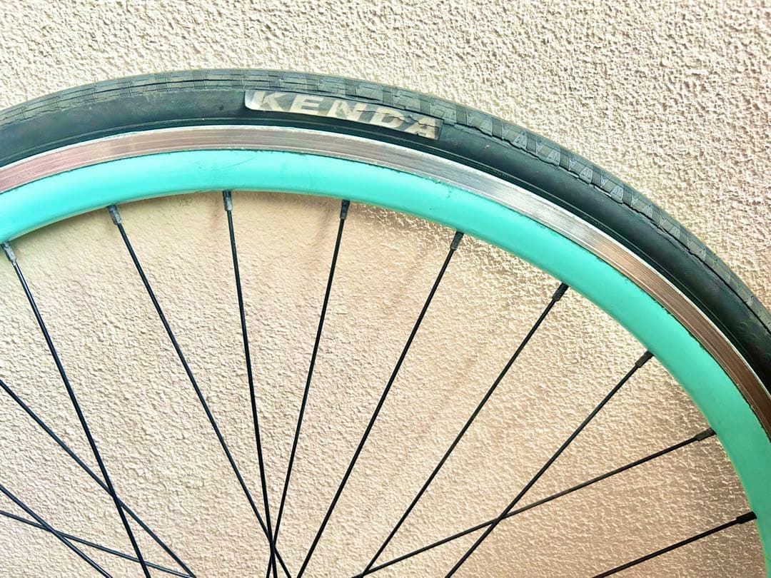 ビアンキ【Bianchi純正】クリンチャーホイール＆タイヤ前輪★珍しいチェレステ