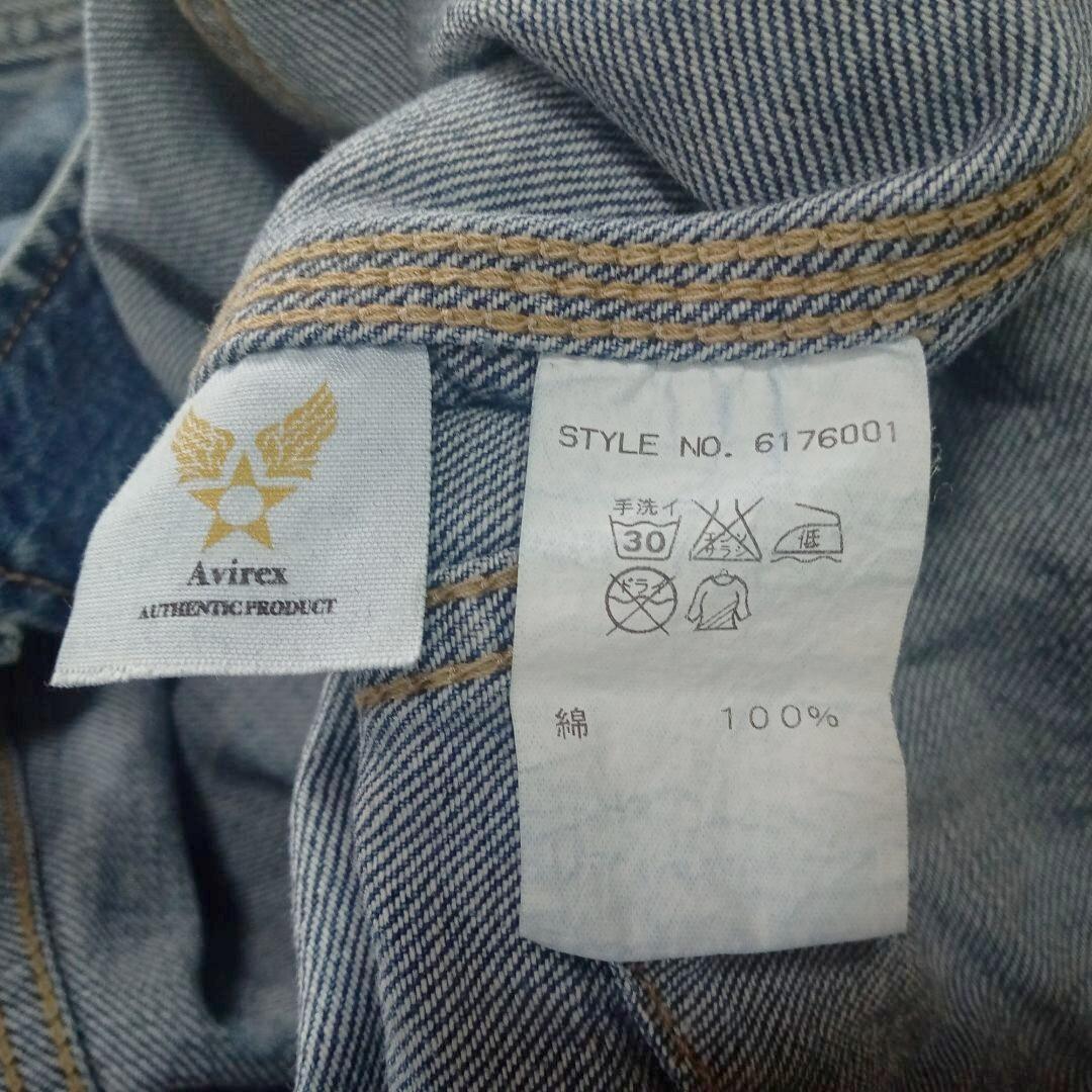 良品 AVIREX アヴィレックス 半袖 デニム オールインワン つなぎ M
