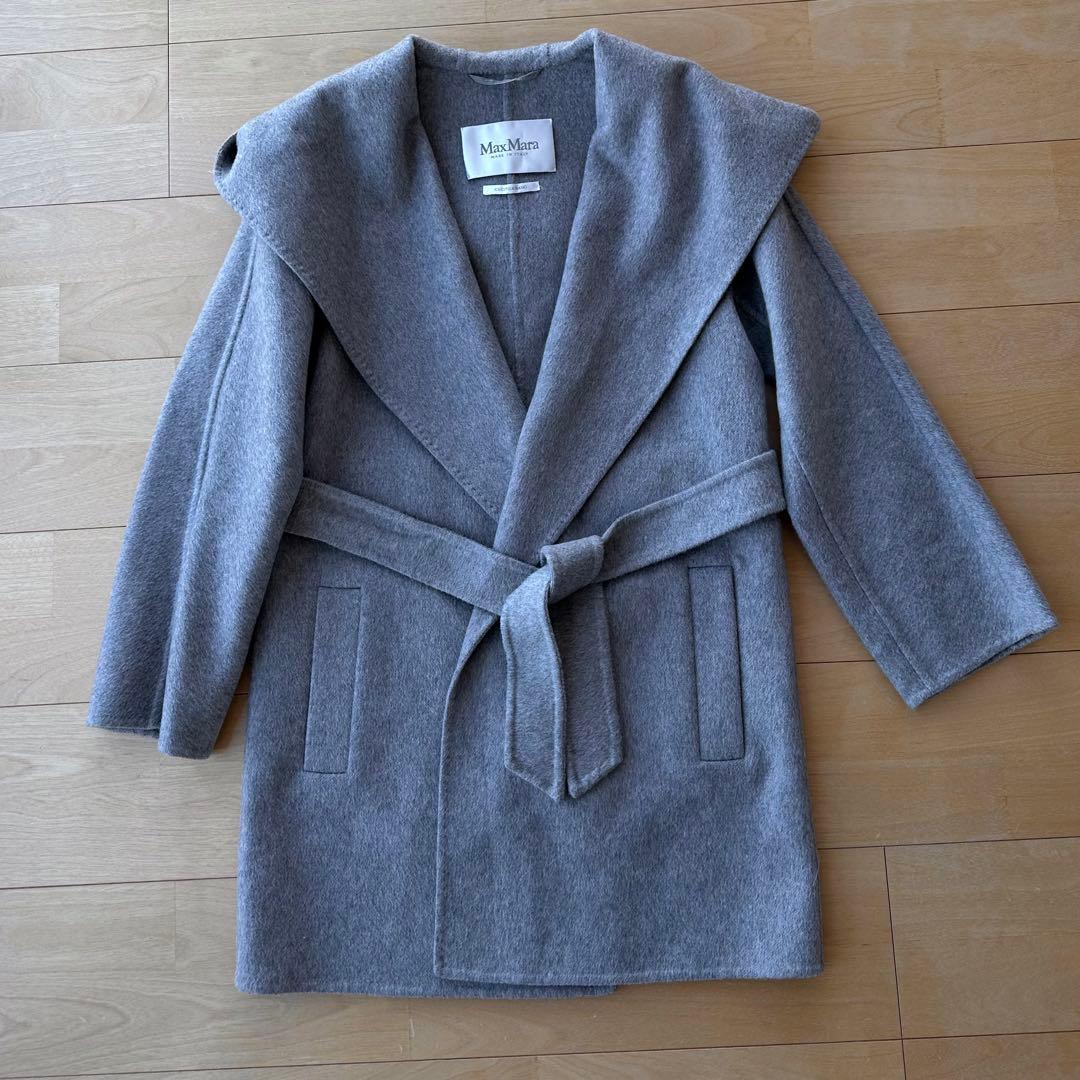 MAXMARA マックスマーラ　カシミヤ　フーデット　コート　白タグ　リアルト