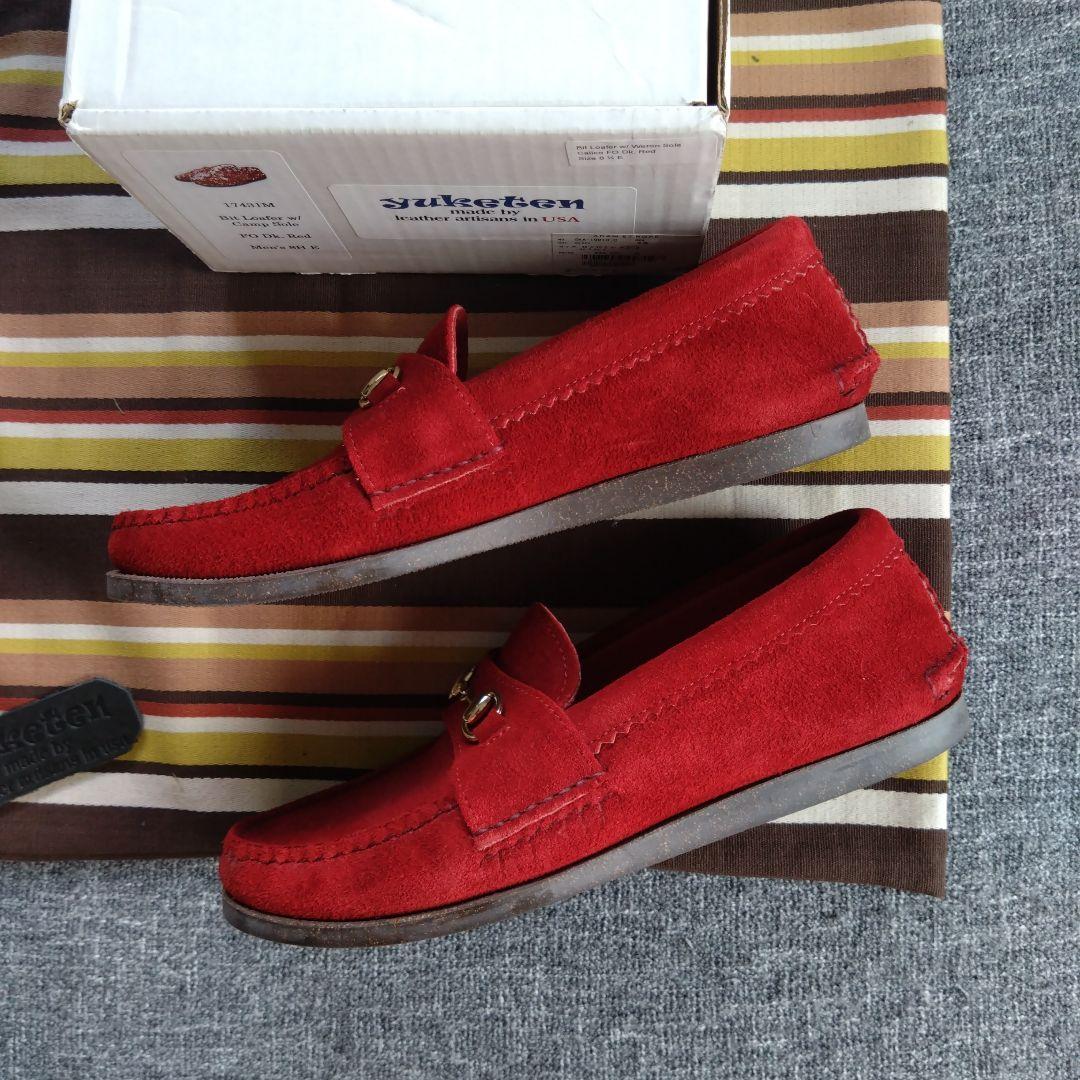 【YUKETEN】美品 Bit Loafer w/Camp Sole スエード赤