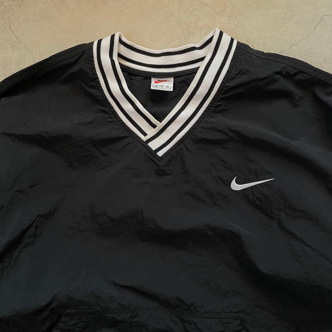 90's NIKE ナイキ ナイロン プルオーバー 銀タグ 黒