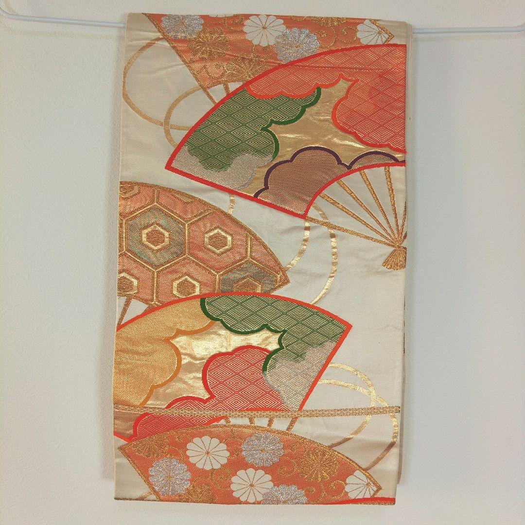 格安！　振袖フルセット　8点　成人式　結婚式　前撮り　蝶々　クリーム色　袋帯　白