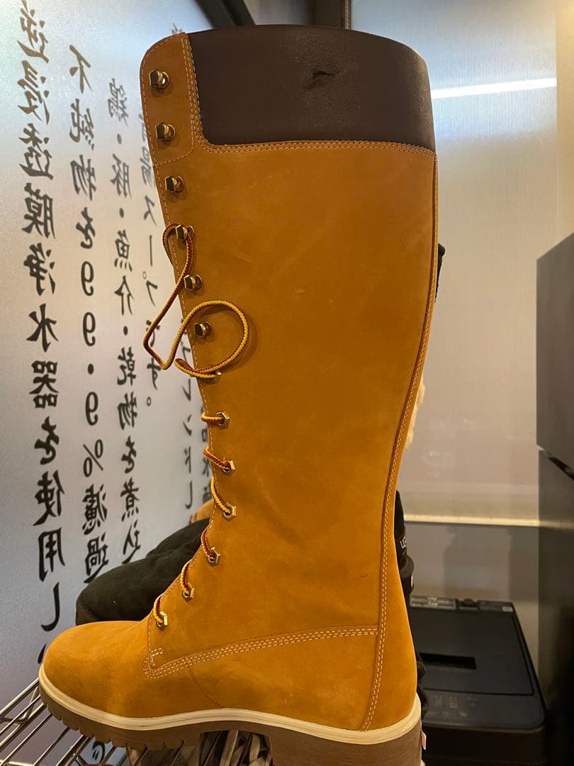 ぴ　キャメル スエード ロングブーツ