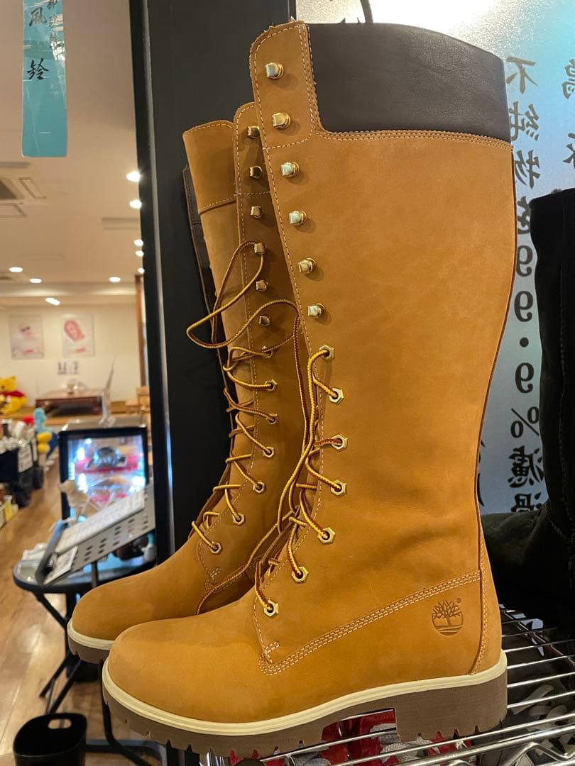 ぴ　キャメル スエード ロングブーツ