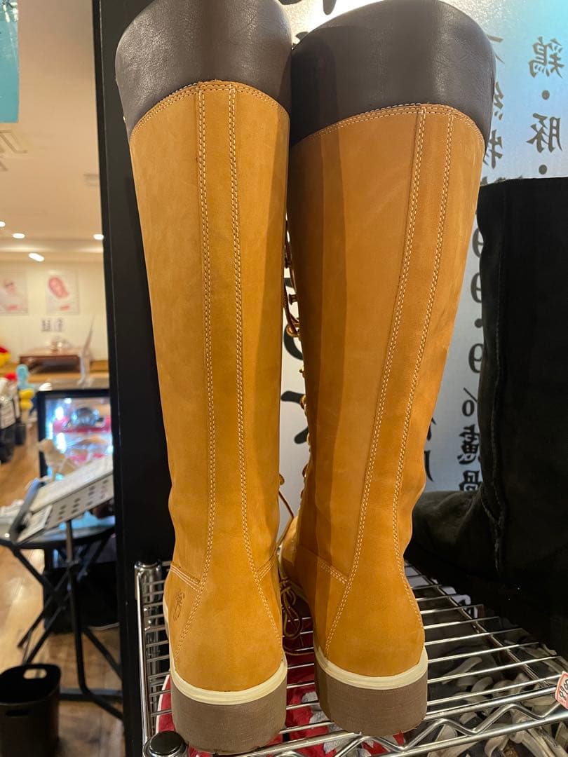 ぴ　キャメル スエード ロングブーツ