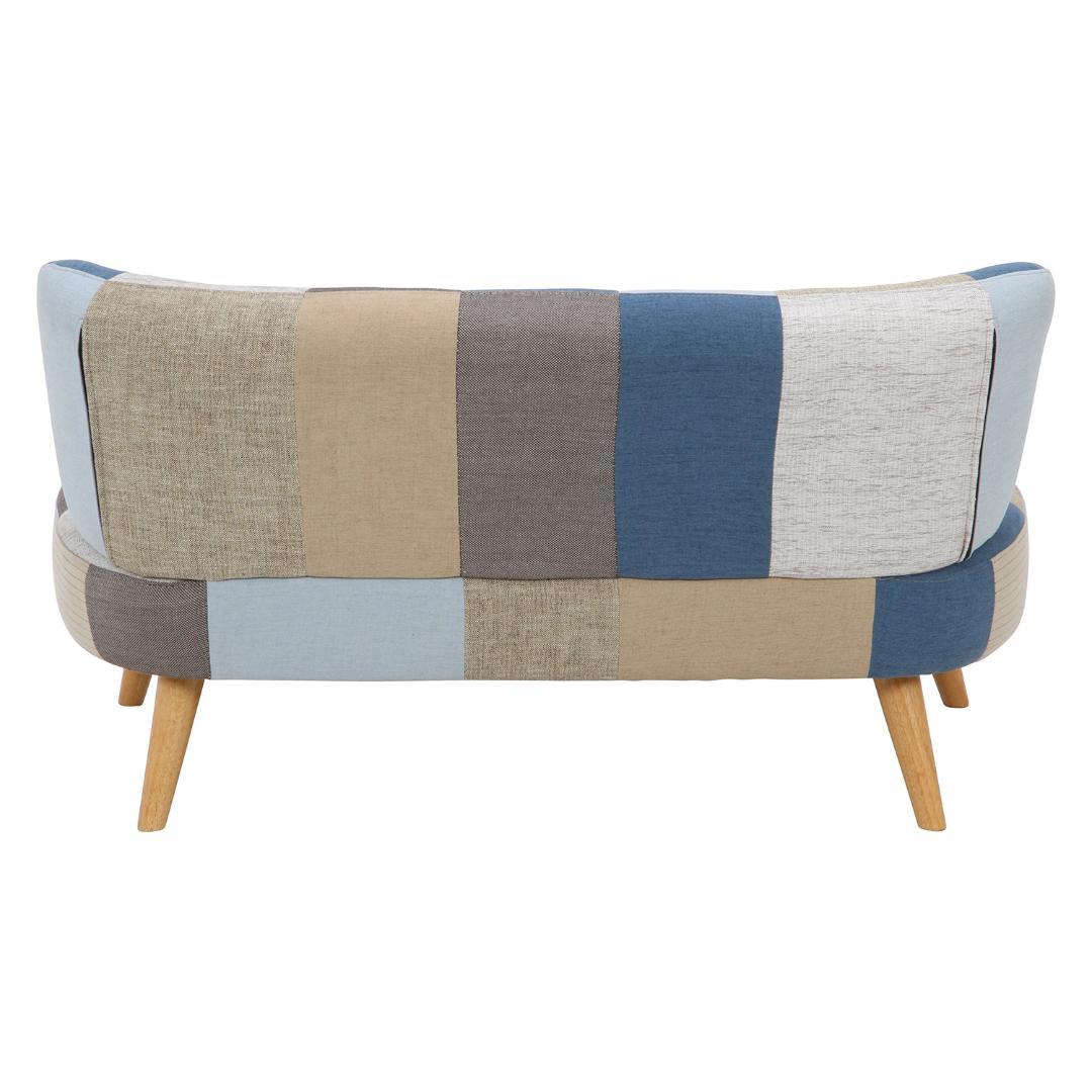 2way ソファ/ローソファ ブルー系パッチワーク