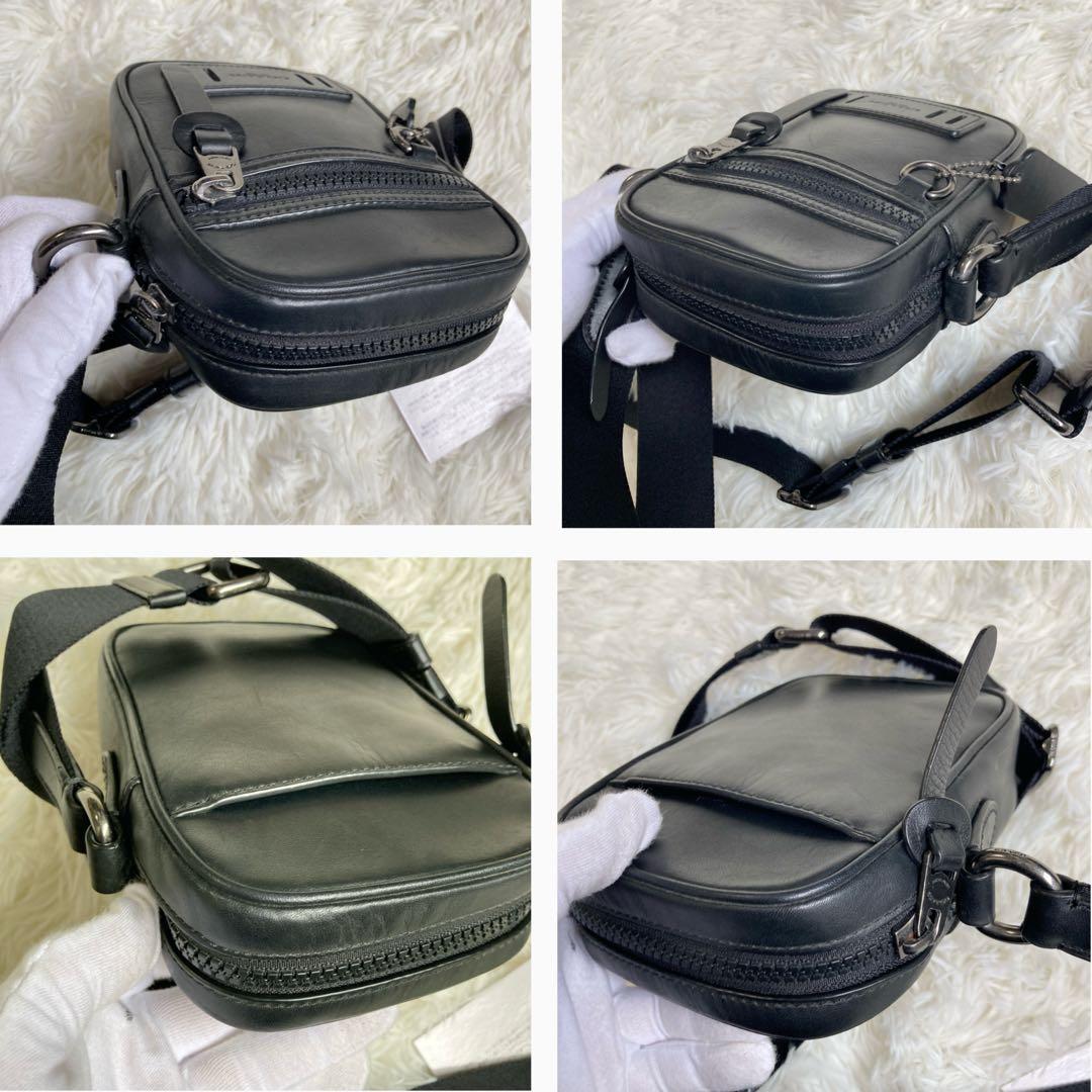 未使用級 COACH コーチ テレイン ミニ ボックス スクエア 黒 ブラック