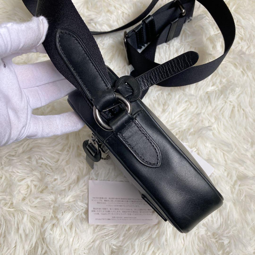 未使用級 COACH コーチ テレイン ミニ ボックス スクエア 黒 ブラック
