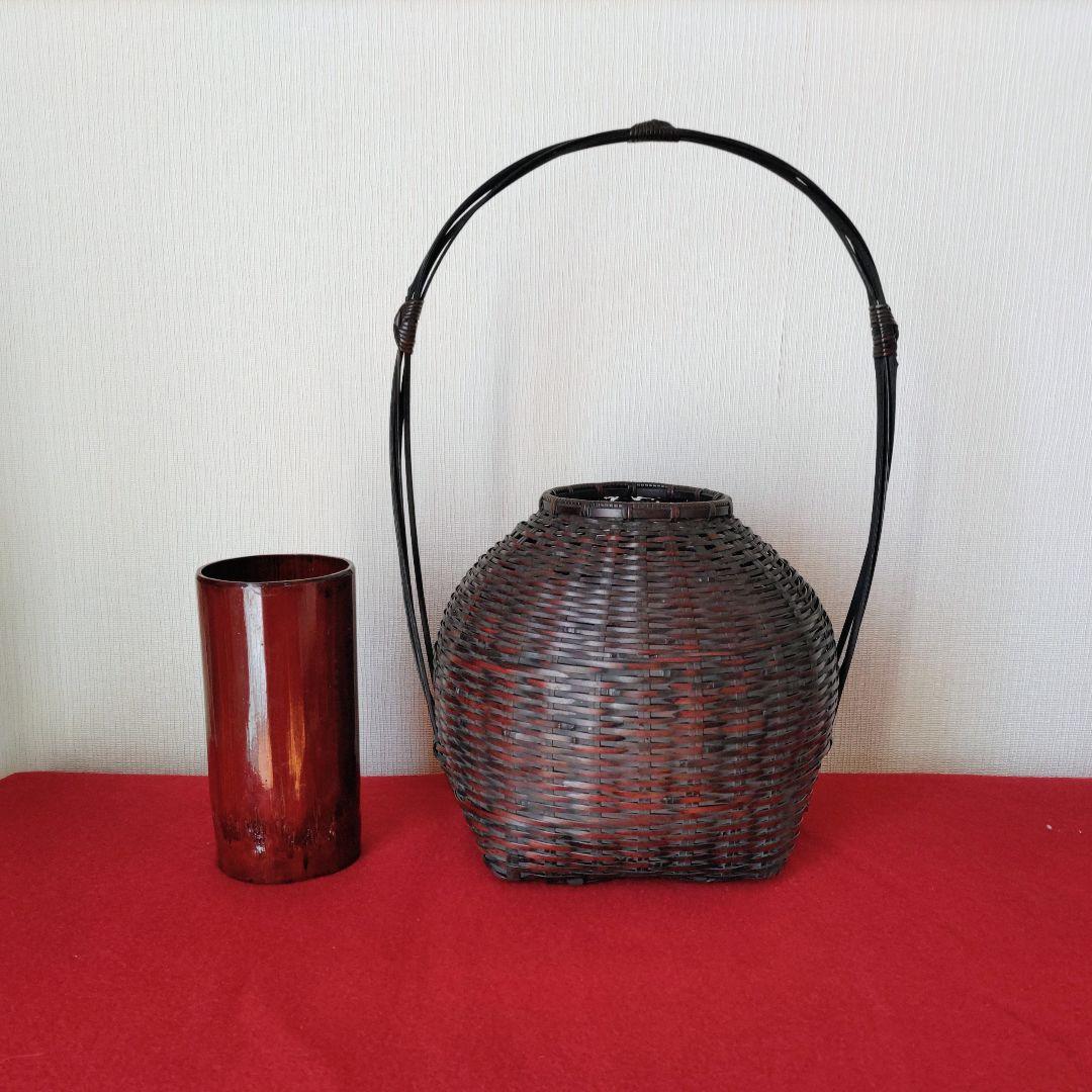 宗全籠（手付籠）唐物写…竹良斎 作