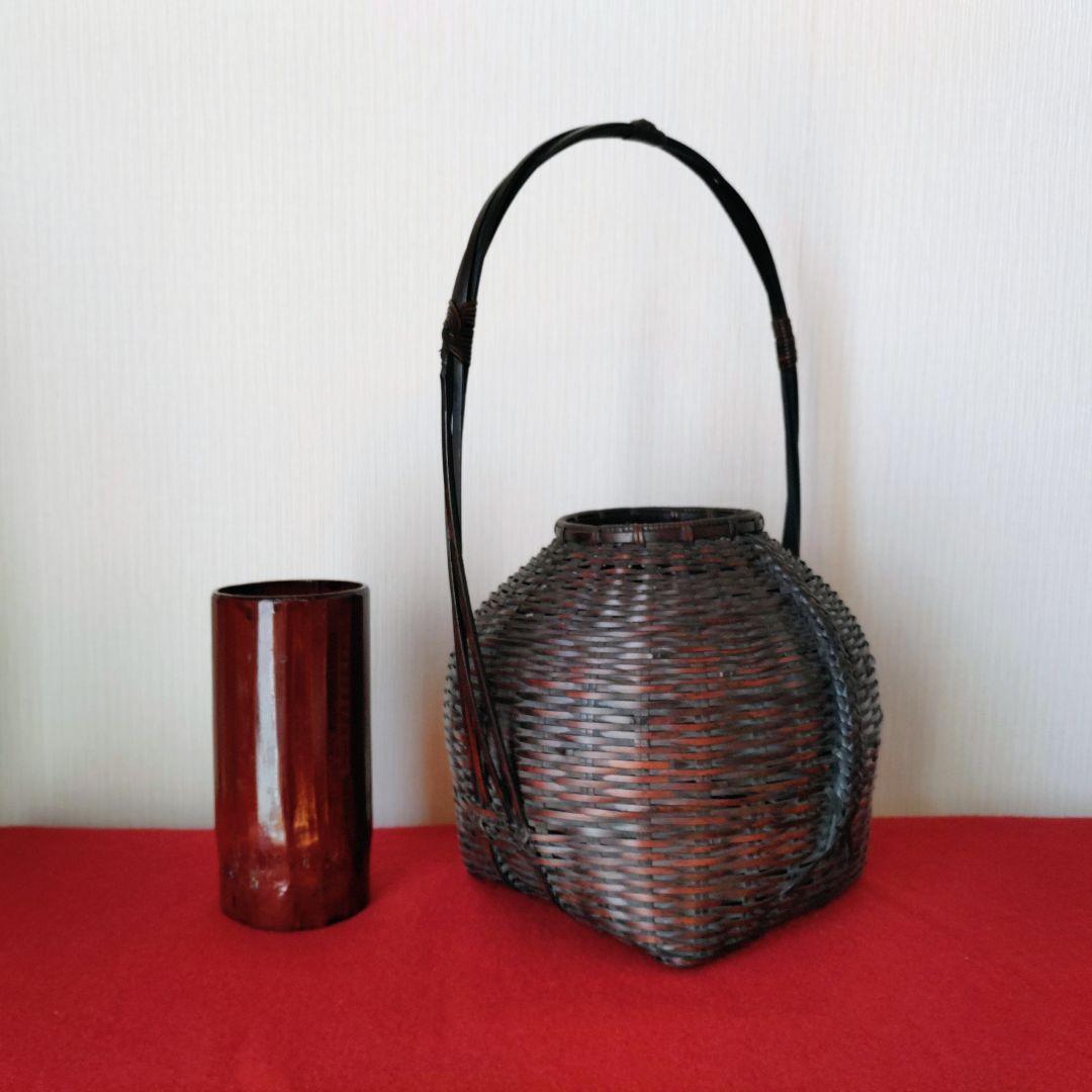 宗全籠（手付籠）唐物写…竹良斎 作