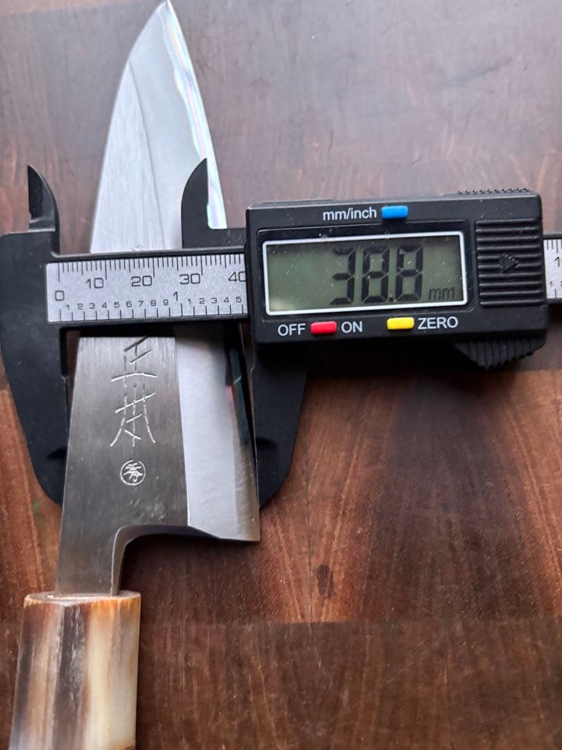 正本　築地　秀　小出刃　140mm 包丁　白鋼　和包丁　研ぎ済み　釣り　水牛朴