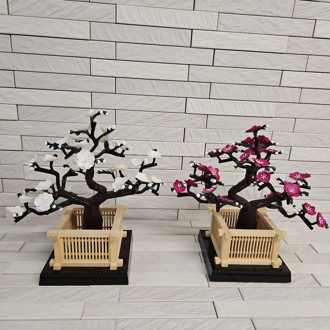 手作り　繭玉細工　紅梅白梅