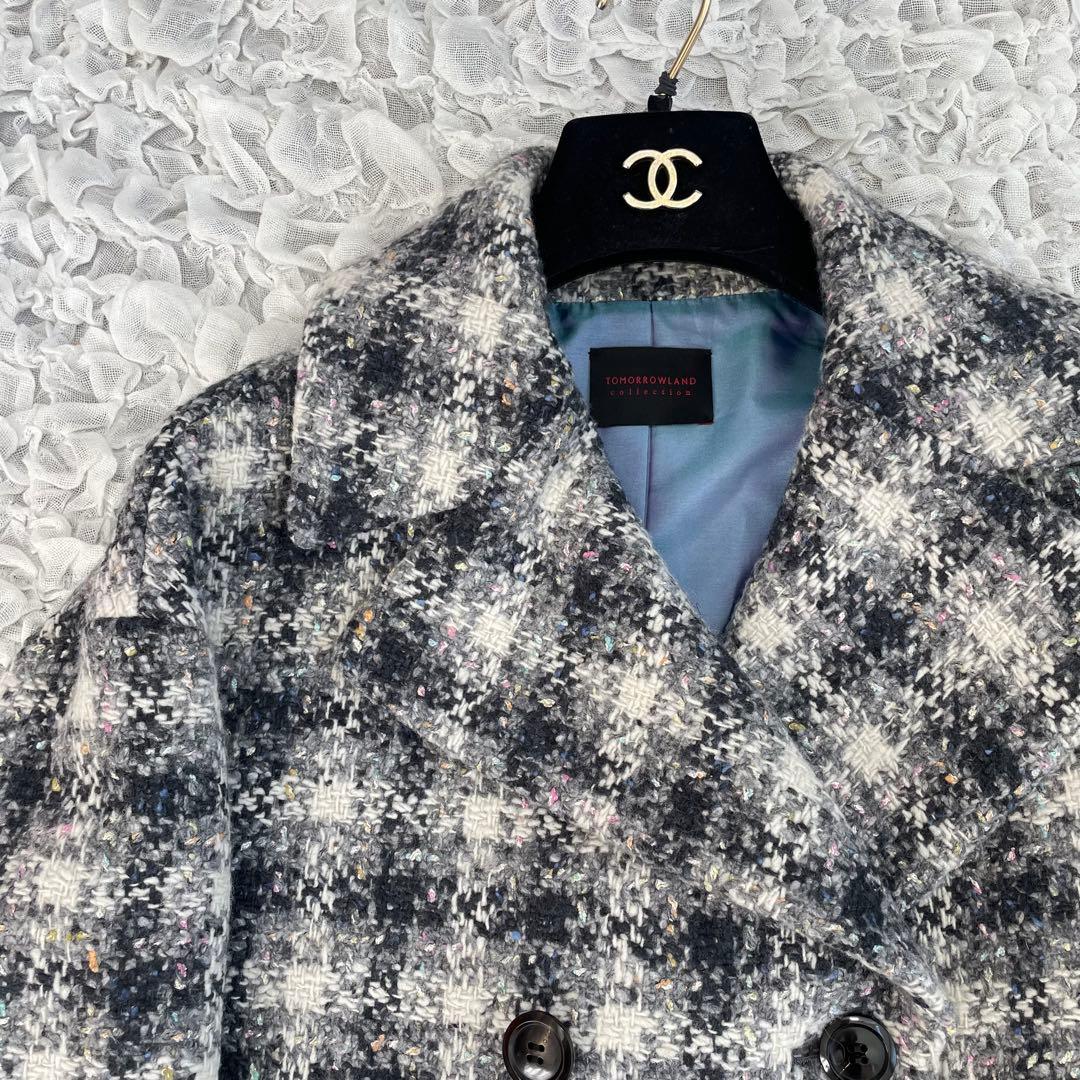 トゥモローランドコレクション　ブリエネップツイードハーフコート 定価8万5千円