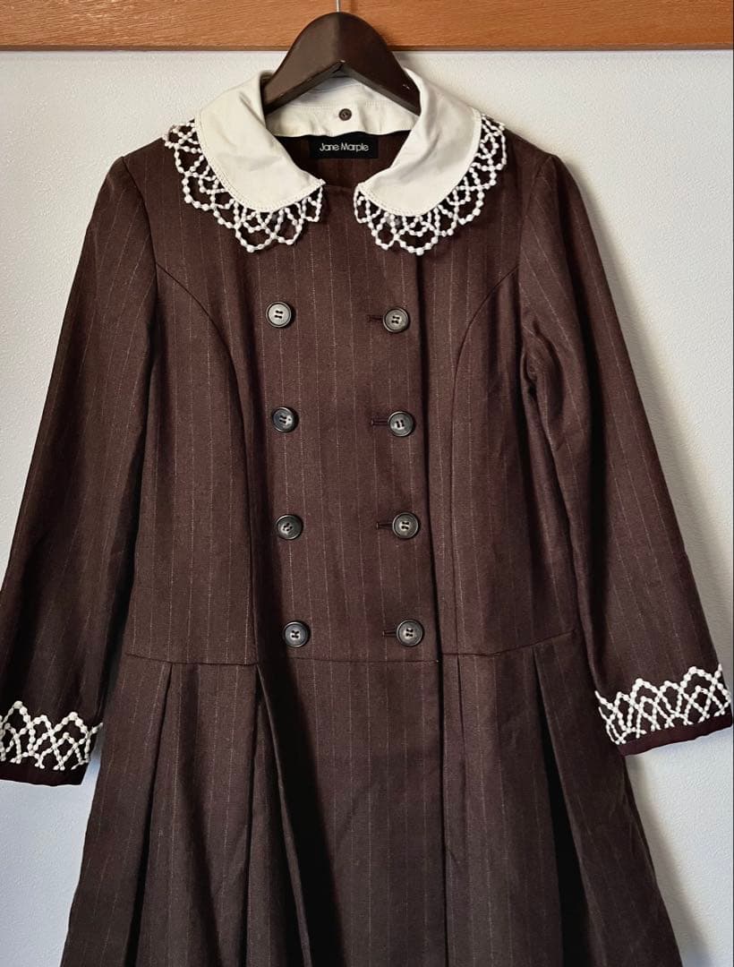 【Jane Maple ジェーンマープル】 ストライプレースカラー ワンピース