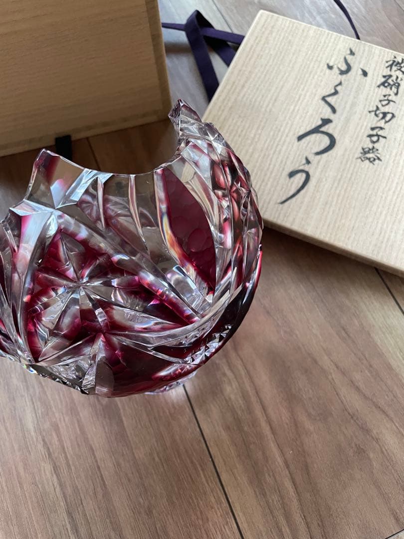 大阪切子　滝下浩子　ふくろう