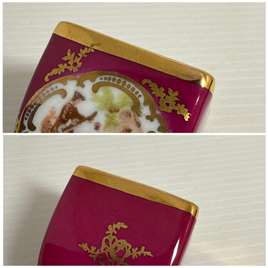 ①レア！空瓶 リモージュ 陶器ボトル ブックボトル ショットグラス 6客セット