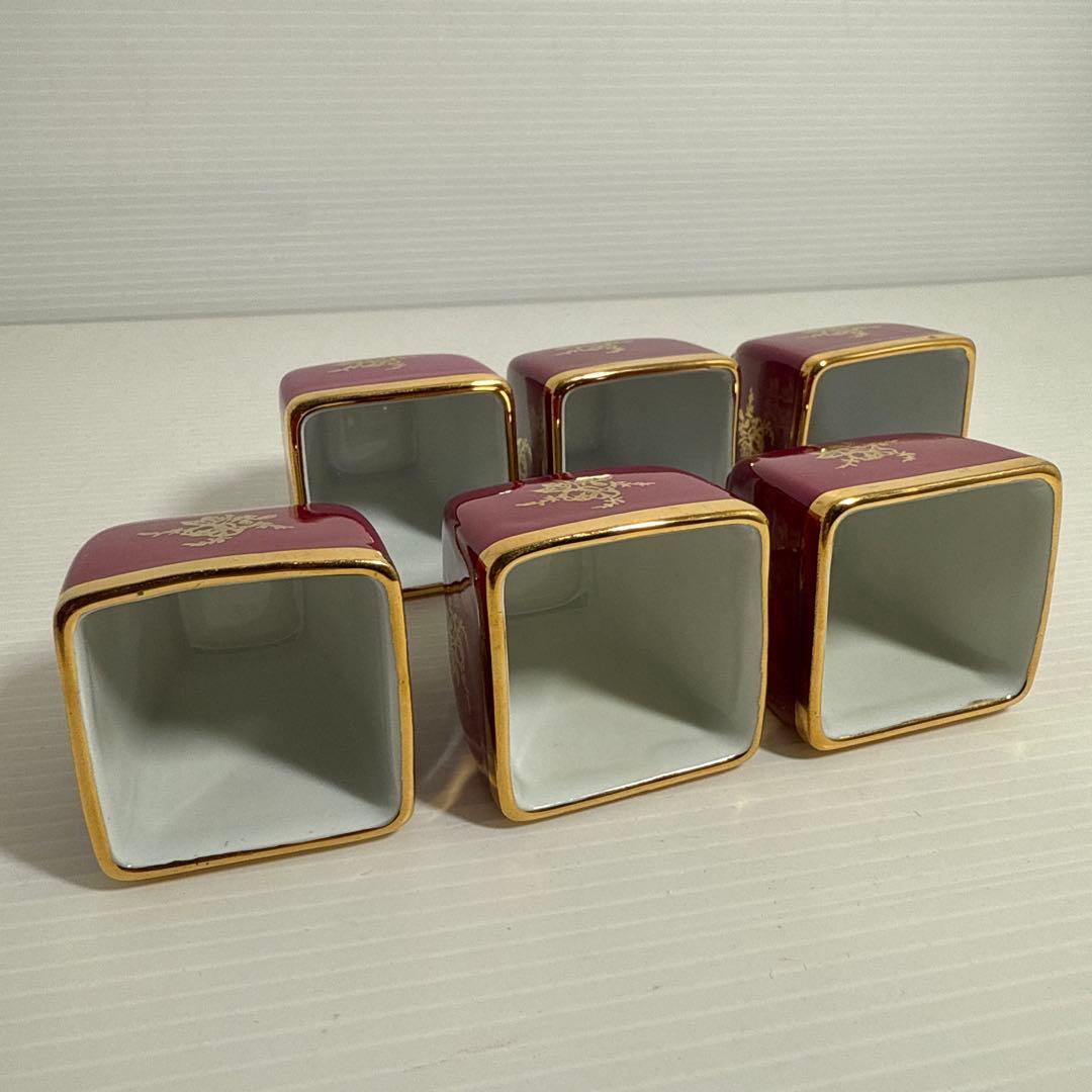 ①レア！空瓶 リモージュ 陶器ボトル ブックボトル ショットグラス 6客セット